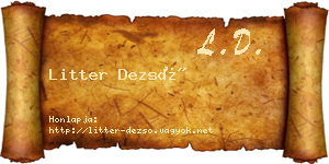 Litter Dezső névjegykártya