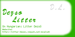dezso litter business card